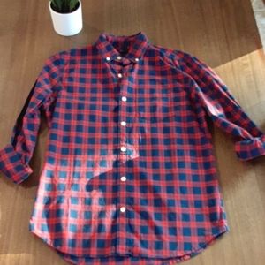 Gap Button Down collar, button up front plaid shirt, men's SMALL, EUC